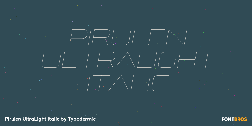 Pirulen UltraLight Italic Font Poster #1