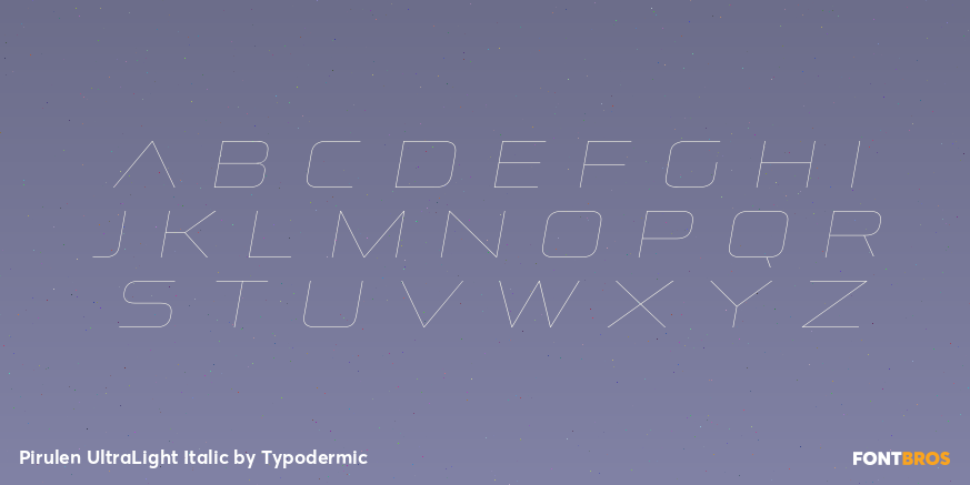 Pirulen UltraLight Italic Font Poster #1