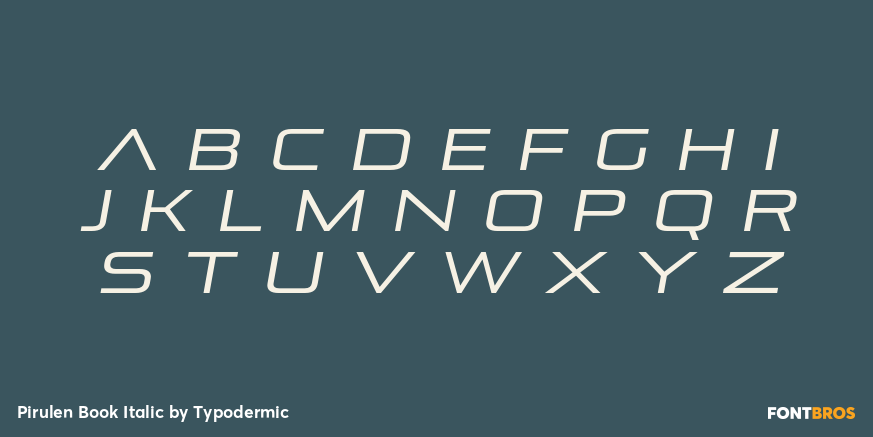 Pirulen Book Italic Font Poster #1