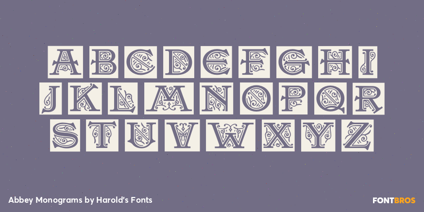 Abbey Monograms Font Poster #2