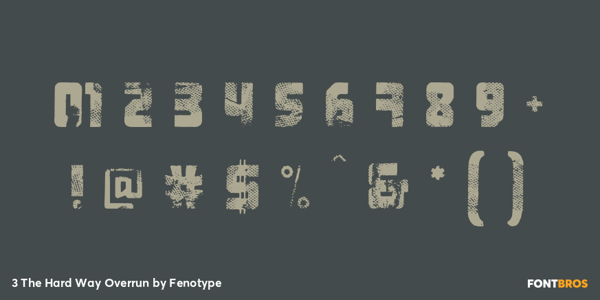 3 The Hard Way Overrun Font Poster #4