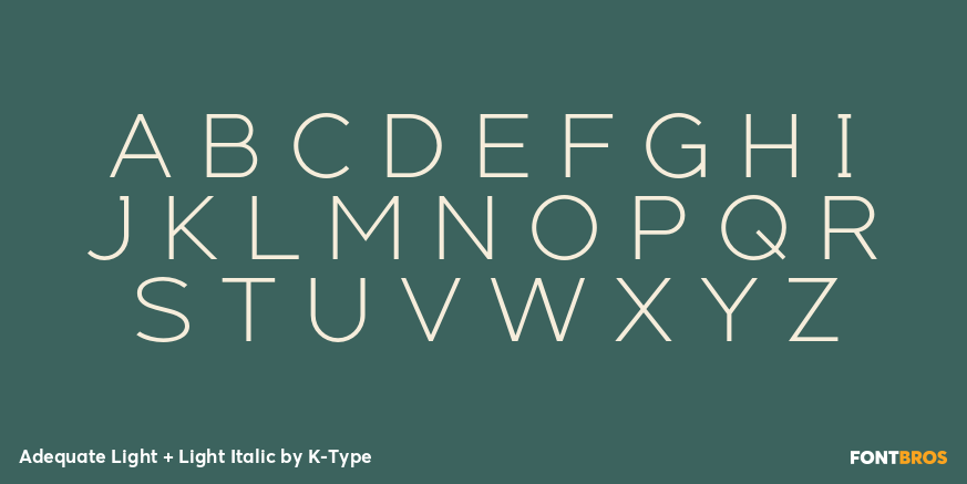 Adequate Light + Light Italic Font Poster #2