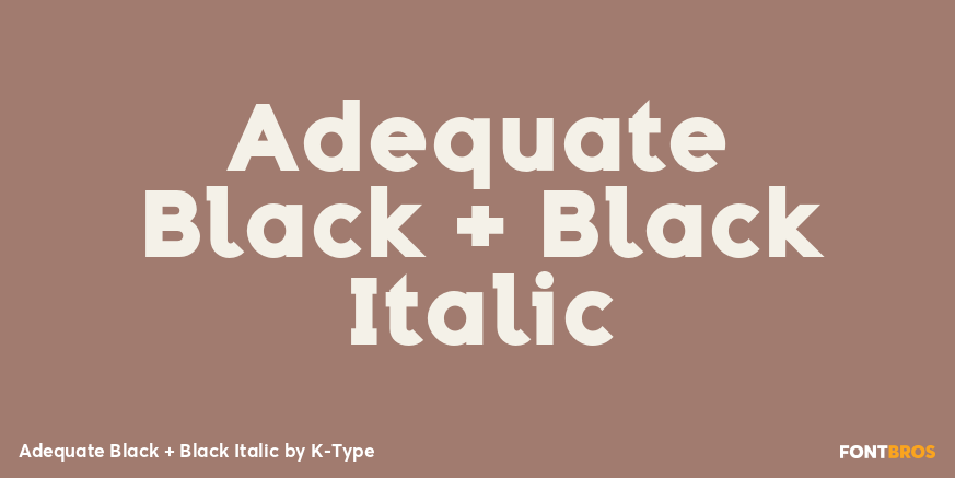 Adequate Black + Black Italic Font Poster #1