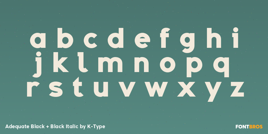 Adequate Black + Black Italic Font Poster #3