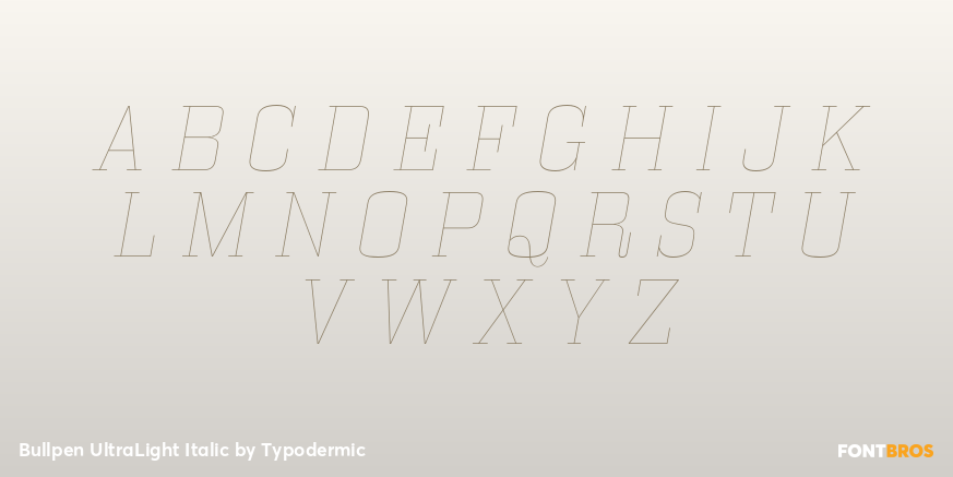 Bullpen UltraLight Italic Font Poster #2