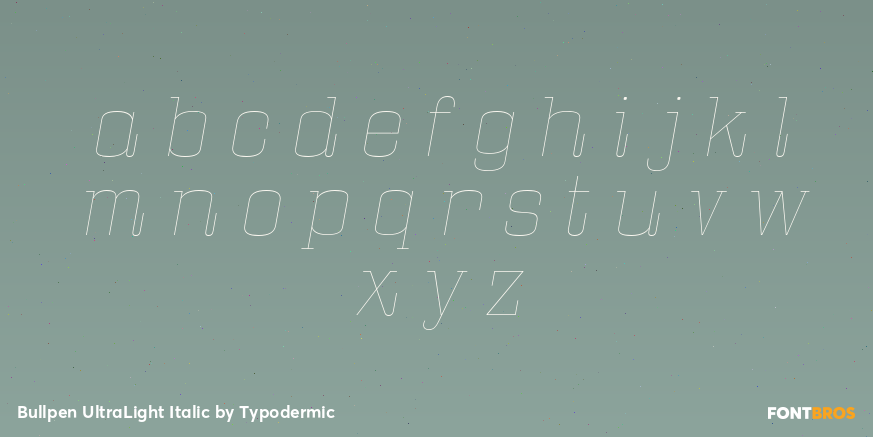 Bullpen UltraLight Italic Font Poster #3