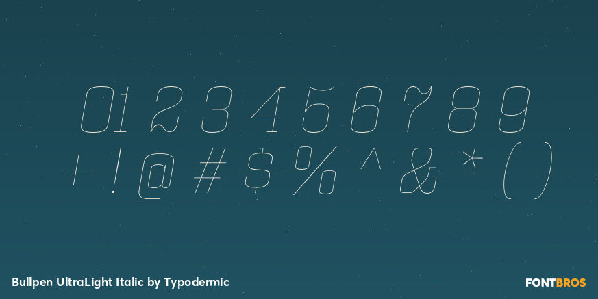 Bullpen UltraLight Italic Font Poster #4