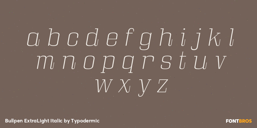 Bullpen ExtraLight Italic Font Poster #3
