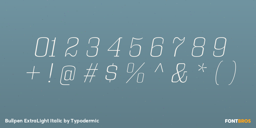 Bullpen ExtraLight Italic Font Poster #4