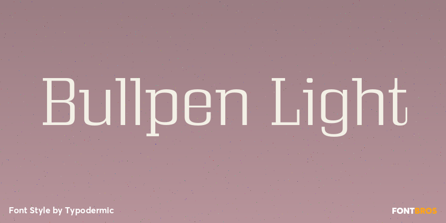 Bullpen Light Font Poster #1