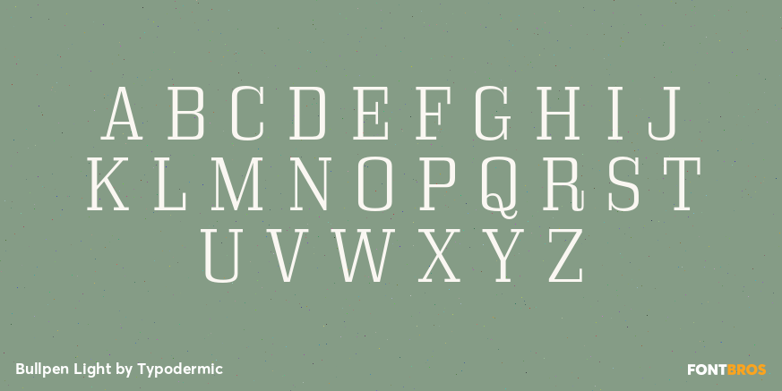 Bullpen Light Font Poster #2