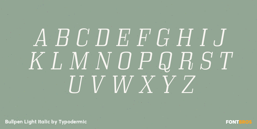 Bullpen Light Italic Font Poster #2