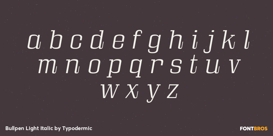 Bullpen Light Italic Font Poster #3