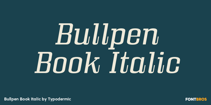 Bullpen Book Italic Font Poster #1