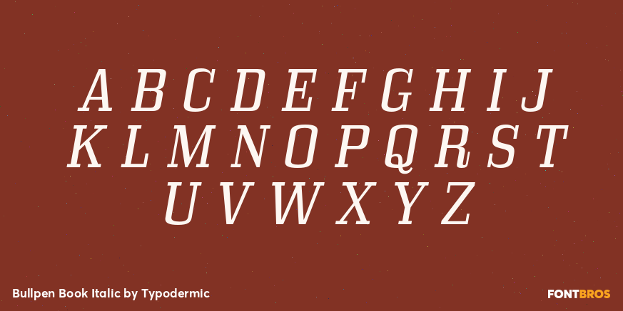 Bullpen Book Italic Font Poster #2