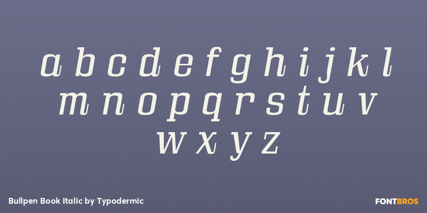 Bullpen Book Italic Font Poster #3