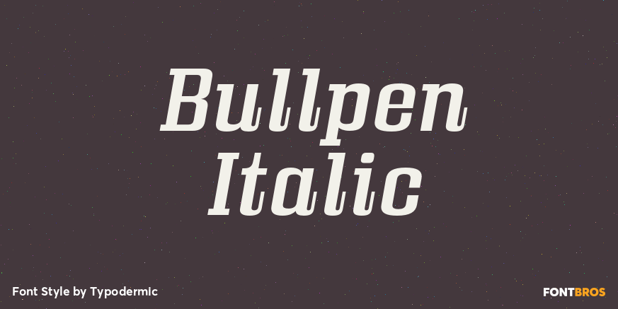 Bullpen Italic Font Poster #1