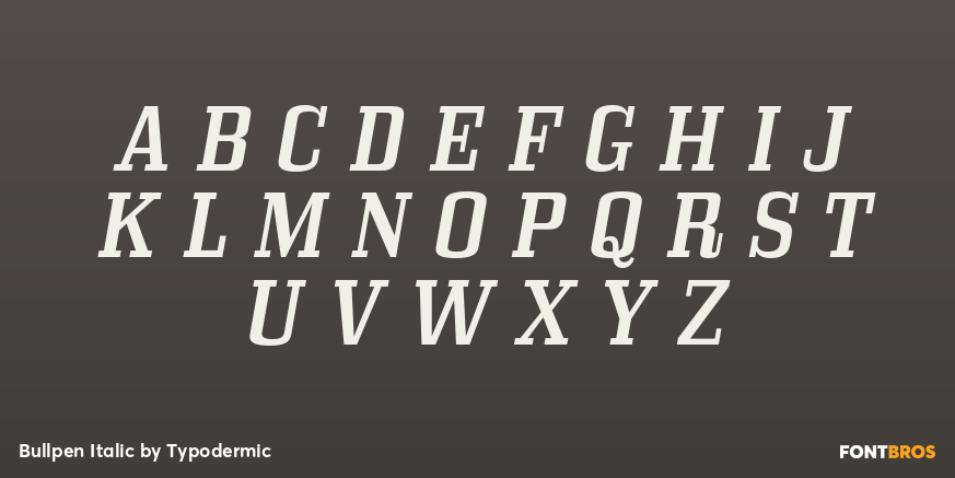 Bullpen Italic Font Poster #2