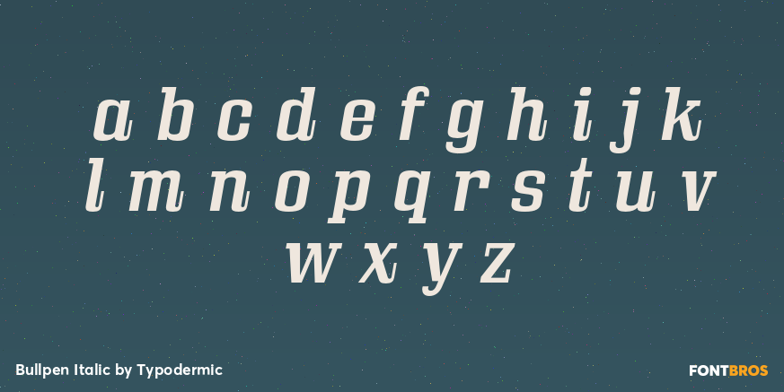 Bullpen Italic Font Poster #3