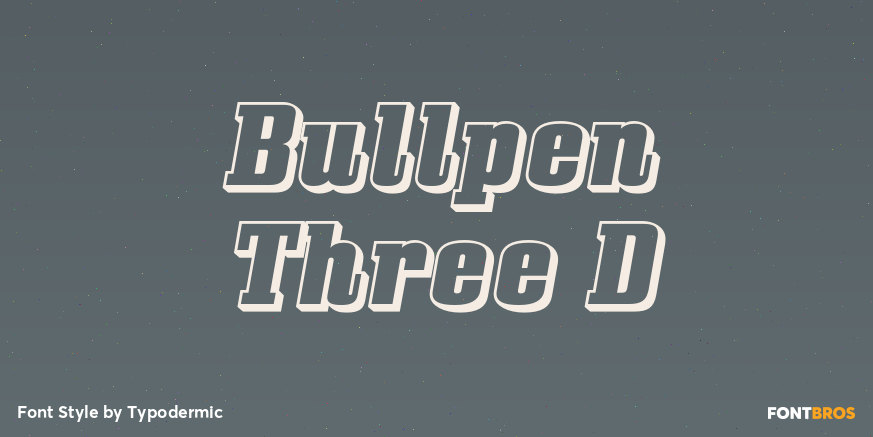 Bullpen Three D Font Poster #1