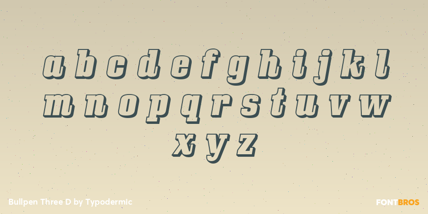 Bullpen Three D Font Poster #3