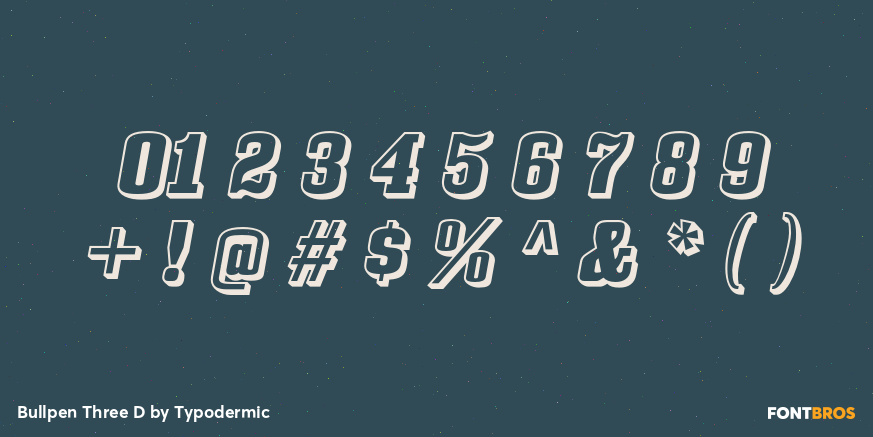 Bullpen Three D Font Poster #4