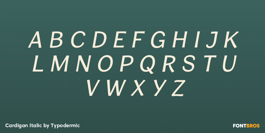 Cardigan Italic Font Poster #2