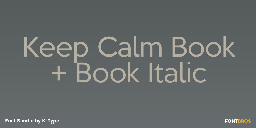 Keep Calm Book + Book Italic Font Poster #1