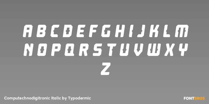 Computechnodigitronic Italic Font Poster #3