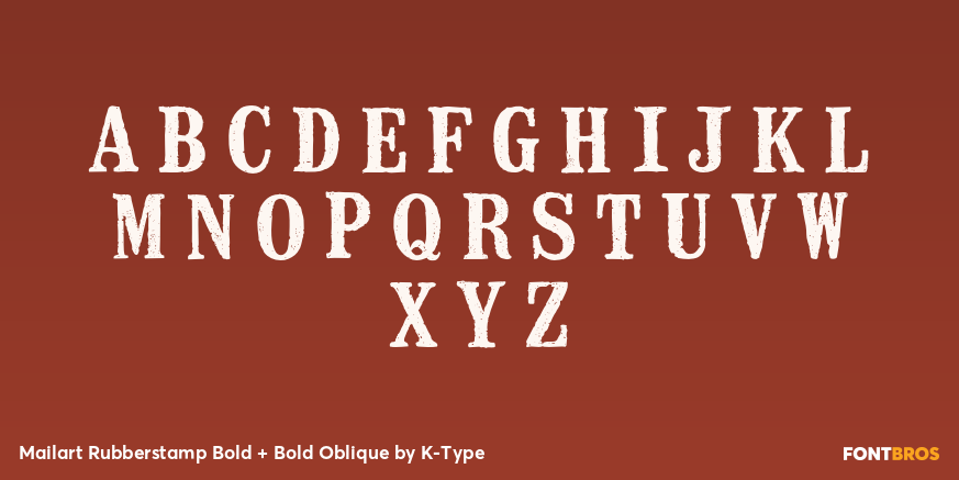 Mailart Rubberstamp Bold + Bold Oblique Font Poster #2