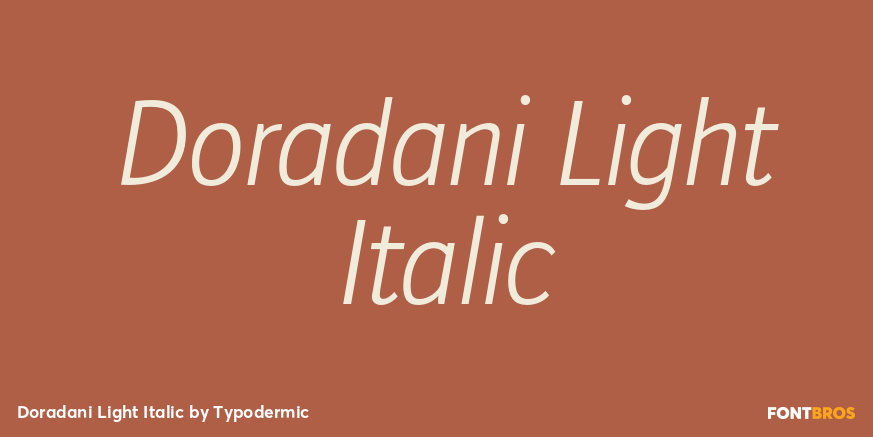 Doradani Light Italic Font Poster #1