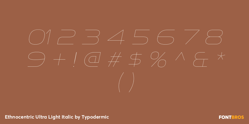 Ethnocentric Ultra Light Italic Font Poster #1
