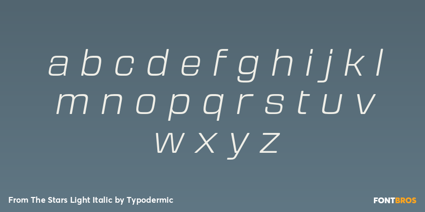 From The Stars Light Italic Font Poster #3