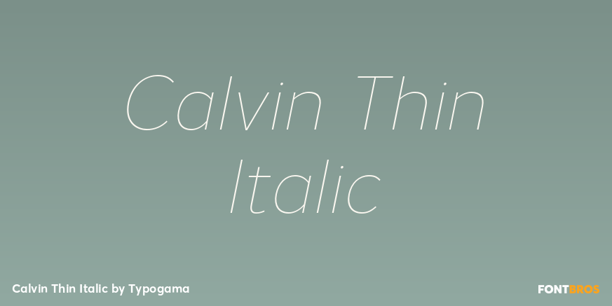 Calvin Thin Italic Font Poster #1
