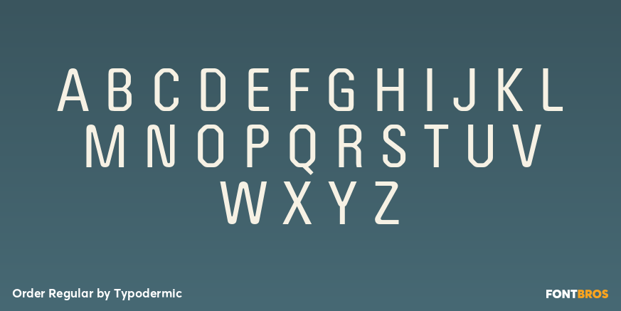 Order Regular Font Poster #2