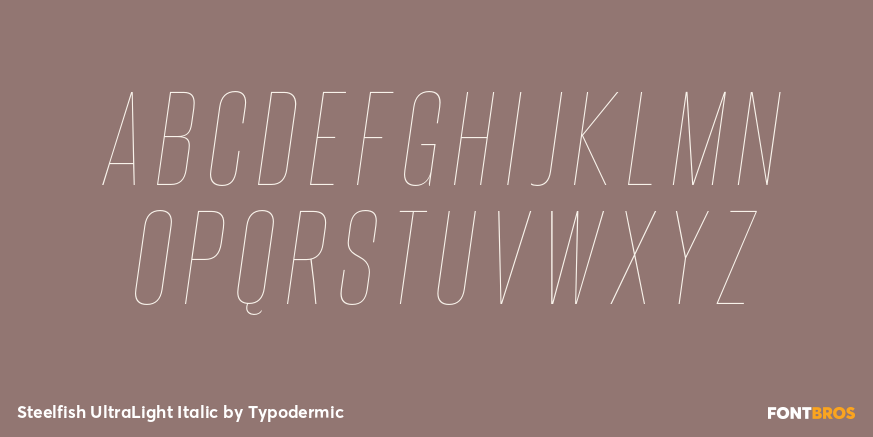 Steelfish UltraLight Italic Font Poster #2