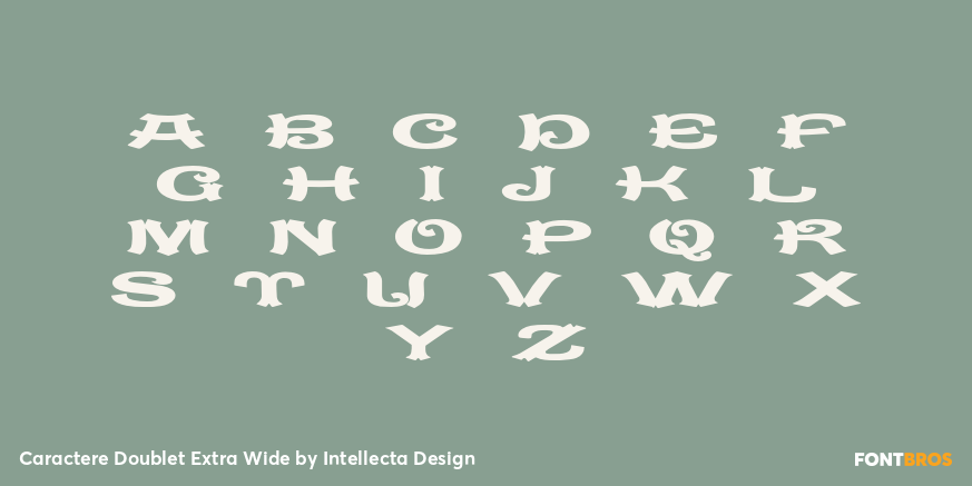 Caractere Doublet Extra Wide Font Poster #1