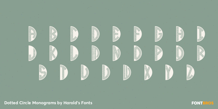 Dotted Circle Monograms Font Poster #2