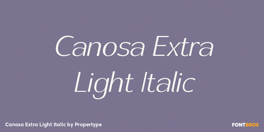 Canosa Extra Light Italic Poster