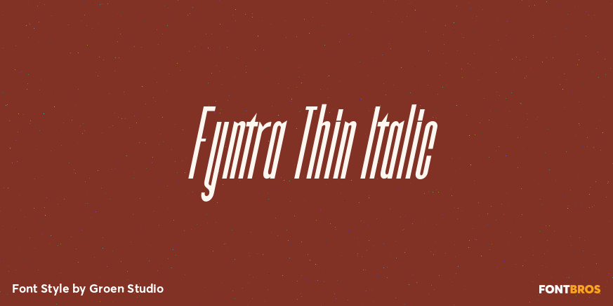 Fyntra Thin Italic Font Poster #1