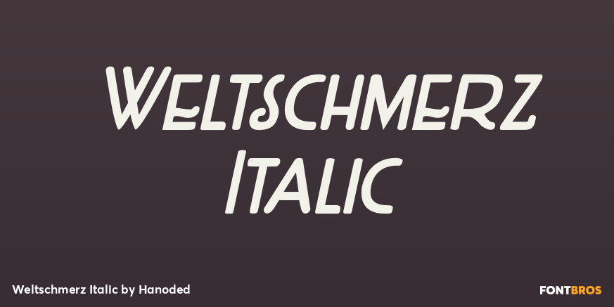 Weltschmerz Italic Font Poster #1