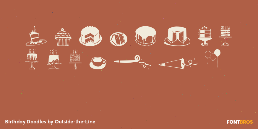 Birthday Doodles Font Poster #2