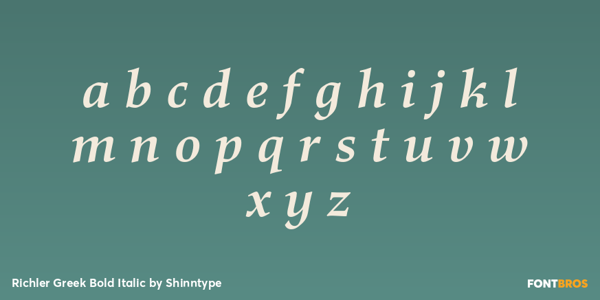 Richler Greek Bold Italic Font Poster #3