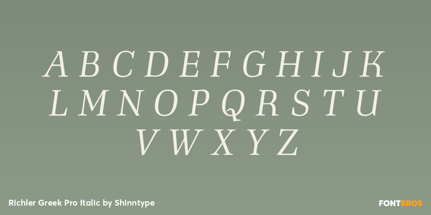 Richler Greek Pro Italic Font Poster #2