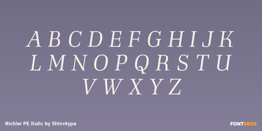Richler PE Italic Font Poster #2