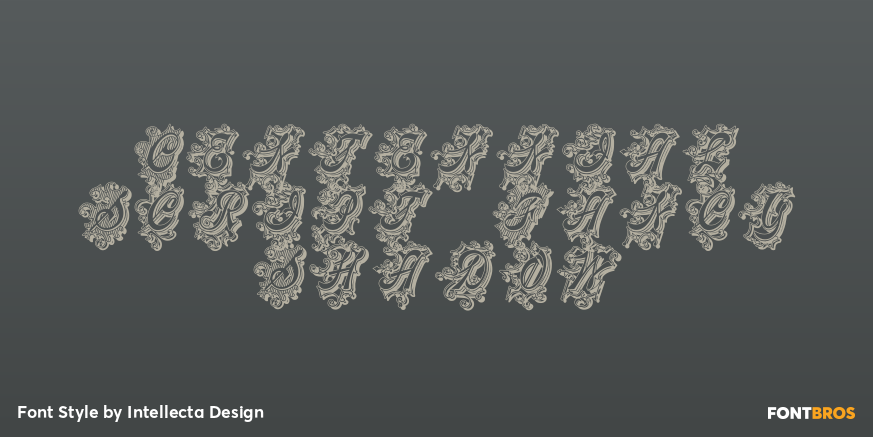 Centennial Script Fancy Shadow Poster