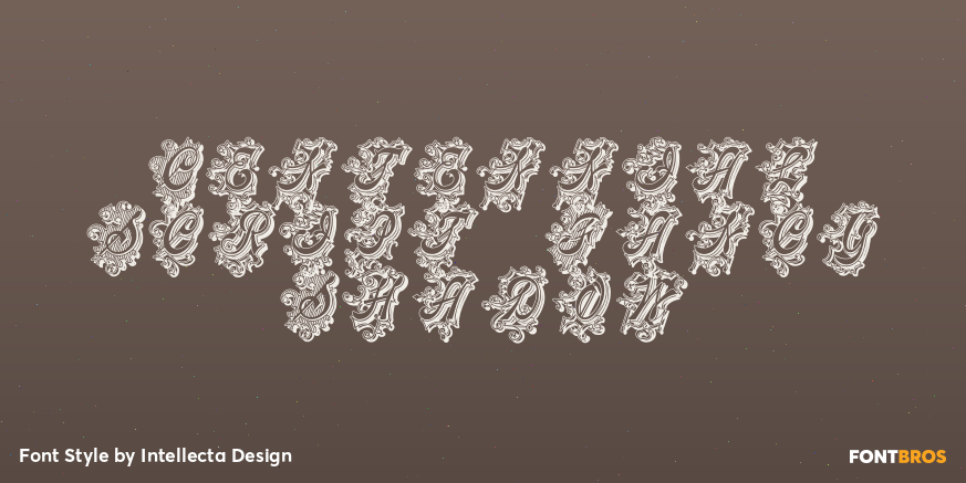 Centennial Script Fancy Shadow Poster