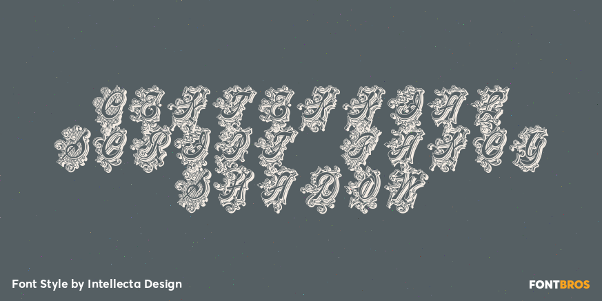 Centennial Script Fancy Shadow Poster