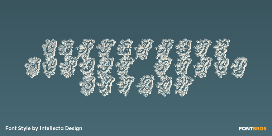 Centennial Script Fancy Shadow Poster