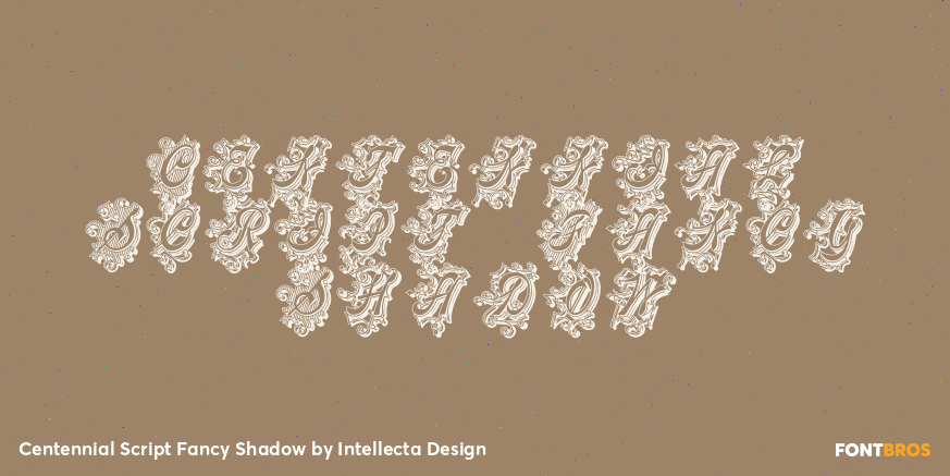 Centennial Script Fancy Shadow Poster